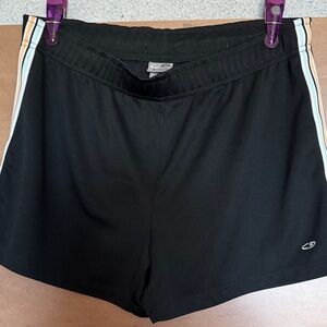 C9 by Champion Black Athletic Shorts with Cream, Light Blue & Tan Side Stripes